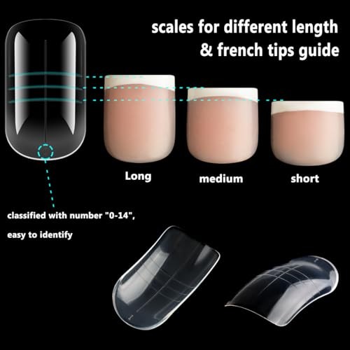300PCS Toenail Extension Dual Form for Poly Gel, Full Cover Square French