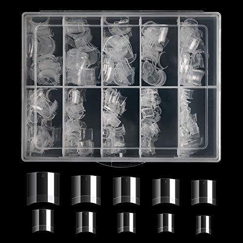 500PCS Short Nail Tips for Acrylic Nails – Clear Lady French Acrylic Style #4