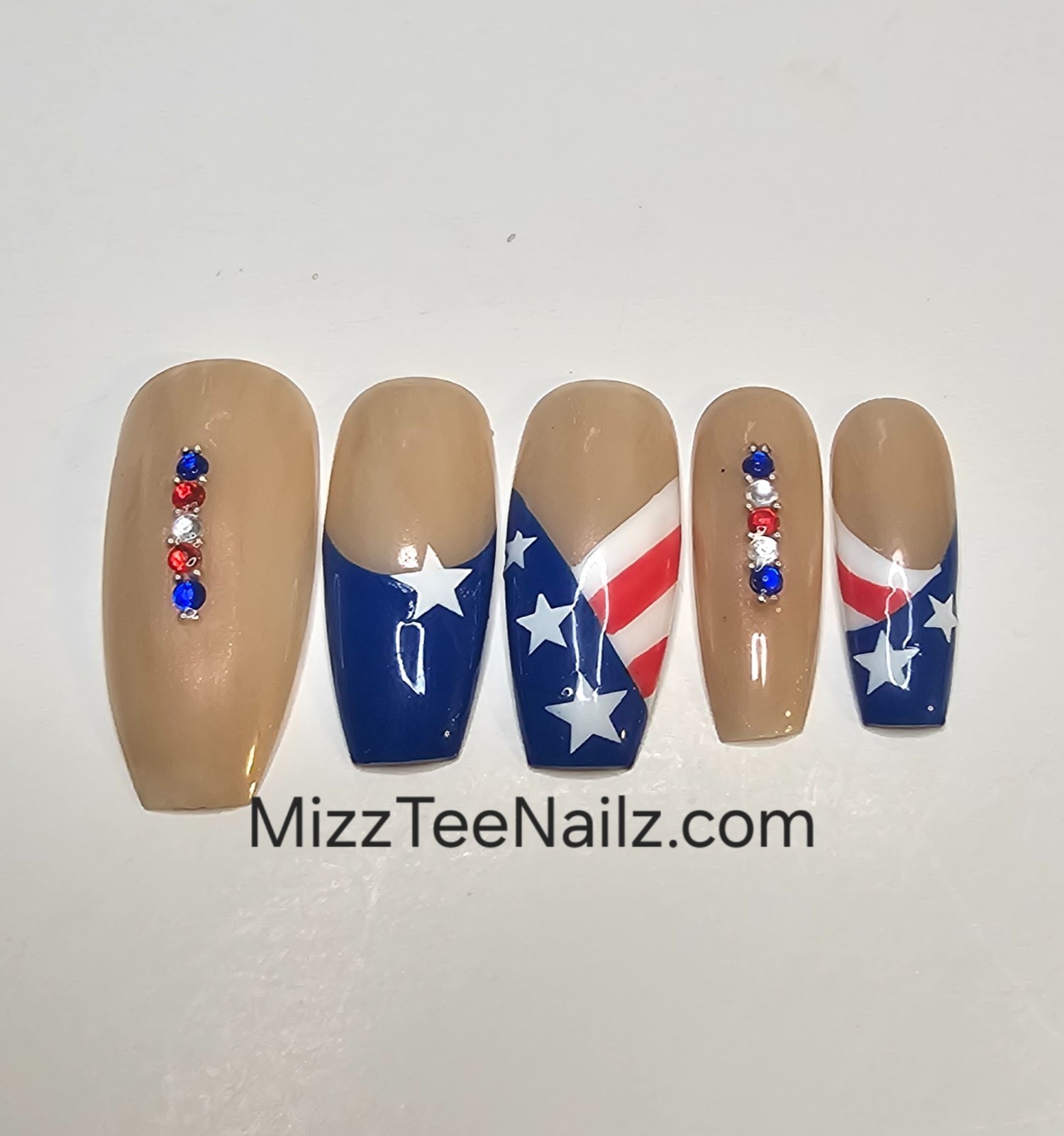 Press-On Nail Set # 109: ‘Merica