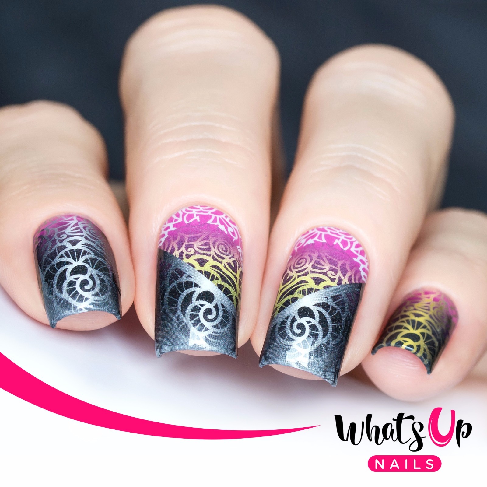 P068 Wrought Iron Roses Water Decals Sliders for Nail Art Design