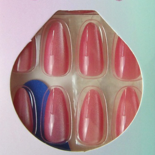 2 Pack – Almond Shaped Press on Nails – Pink & Pale Pink with Diamante NIB