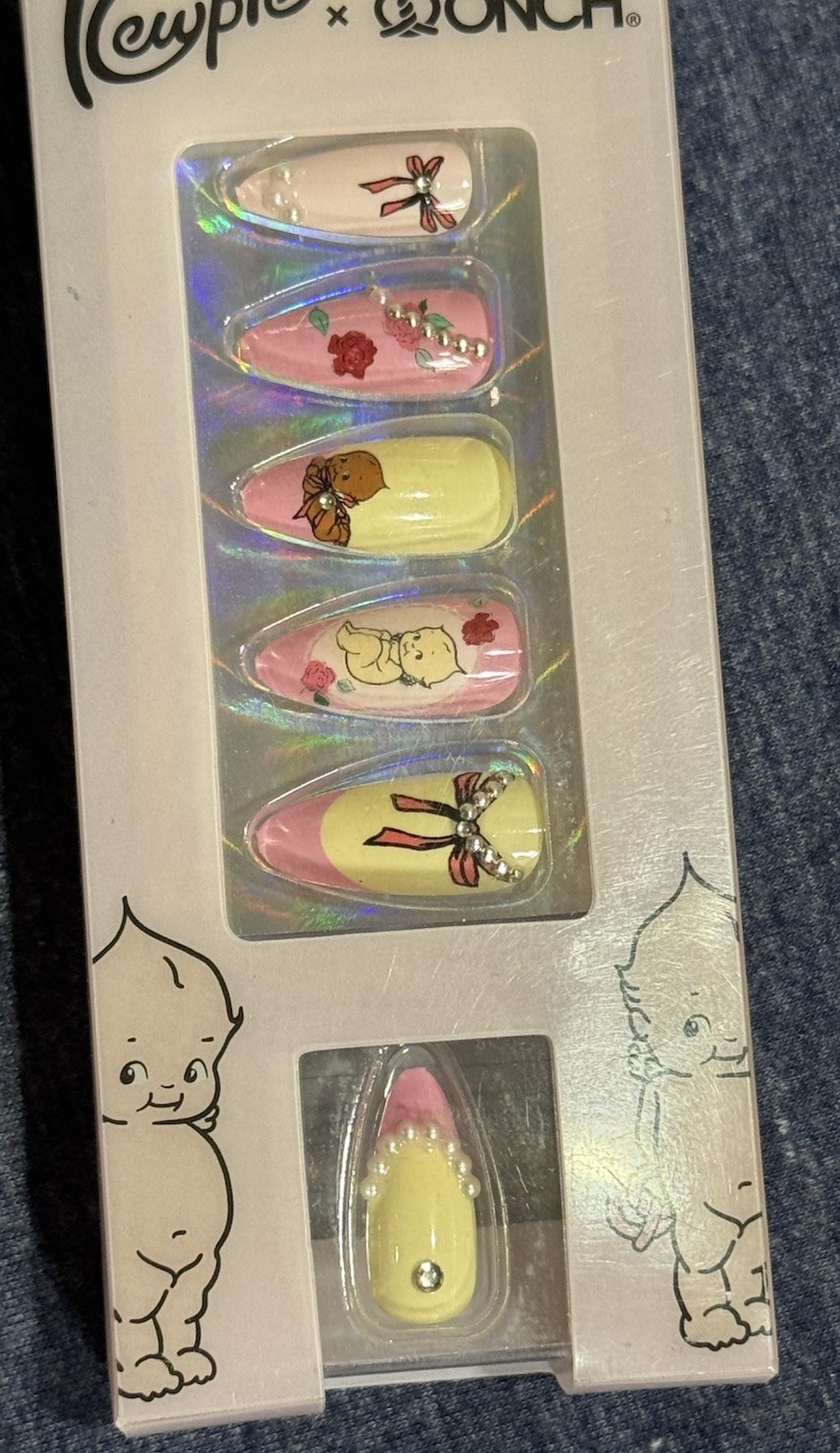 4 Sets KEWPIE x ONCH Collab Rhinestone Never Have I Ever Press-On Nails NIP $72
