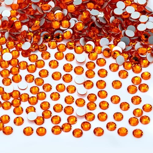 Nail Rhinestones Flat Back 2880pcs 2.8mm K9 Glass Nail Stones Bulk SS10 Orange