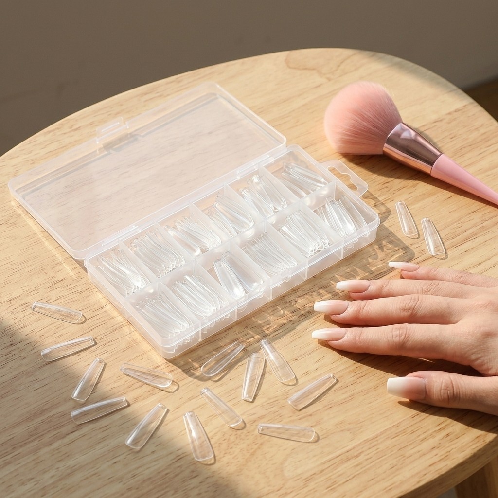 120Pcs Clear Full Cover Ballerina Nail Tips Long Coffin Press On Nails