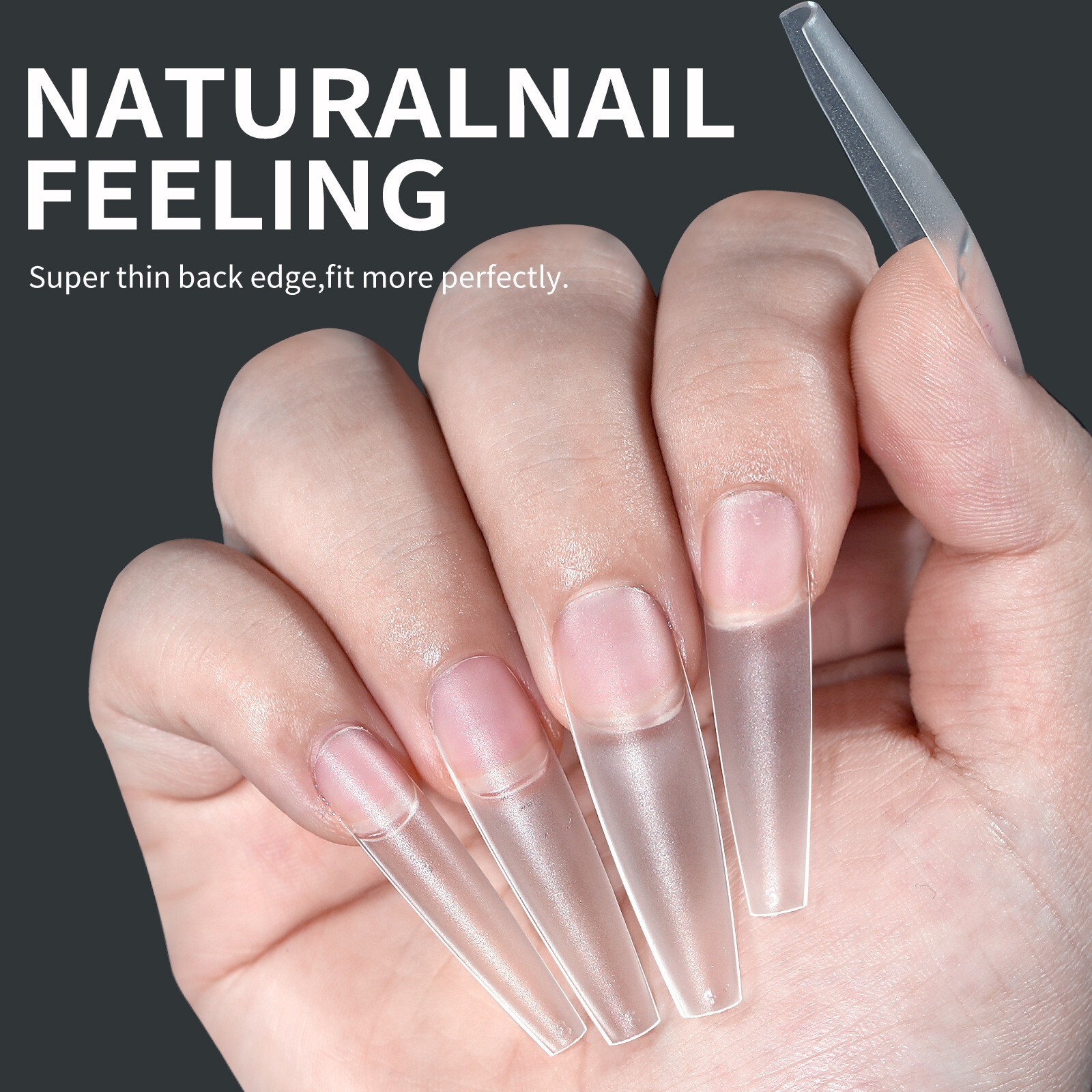 240pcs/Box Soft Gel Tips Artificial Nails False Full Cover Extra Long 12 Sizes