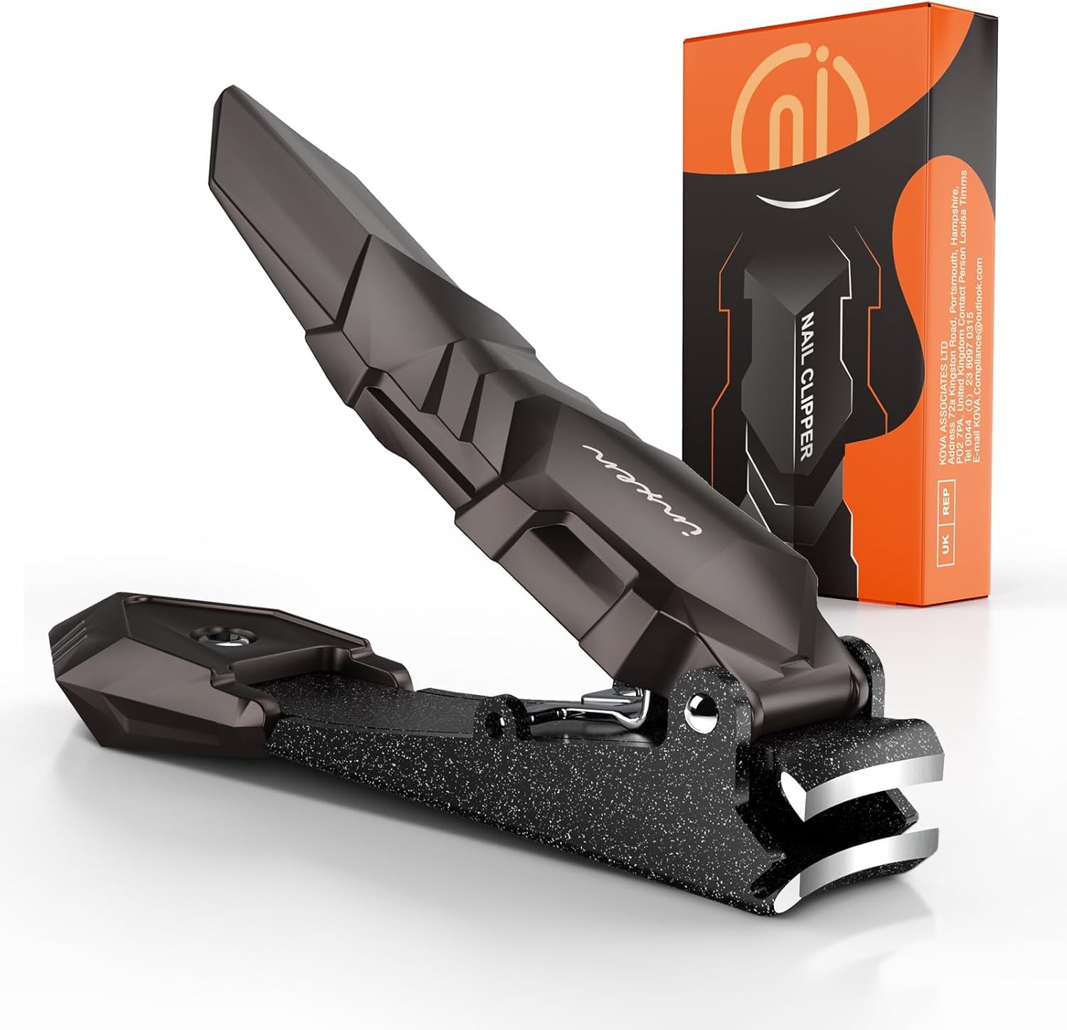 Nail Clippers for Men with Catcher – No Splash, Self-Collecting