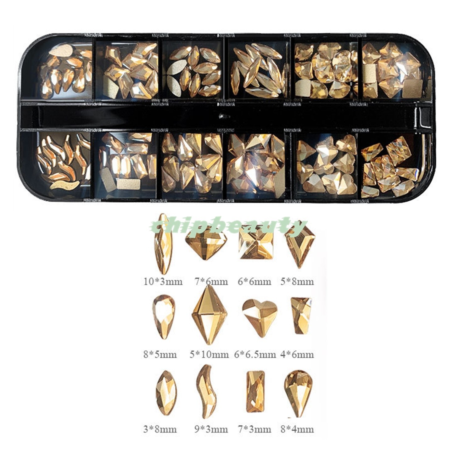 3D Nail Art Rhinestones Multi-Shape Bling Diamond Crystal Nail Art Design Set #1