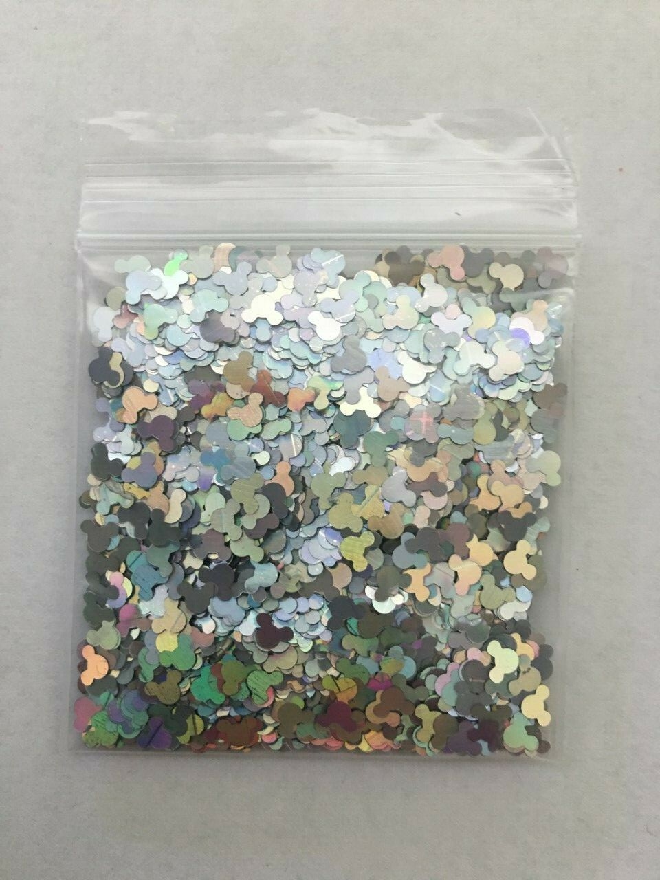 Solvent Resistant MICKEY MOUSE Glitter (SILVER) Nail Art Face Crafts DIY-US-1tsp
