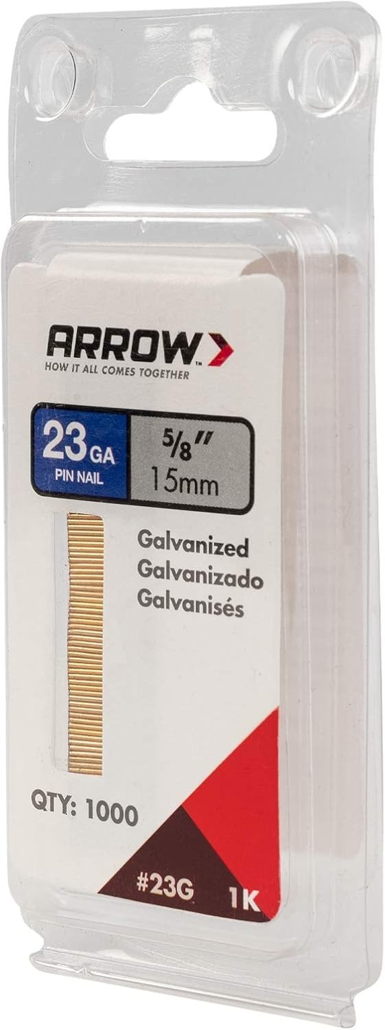 Arrow 5/8-Inch Collated Pin Nails – 1000 Count, Ideal for DIY Enthusiasts