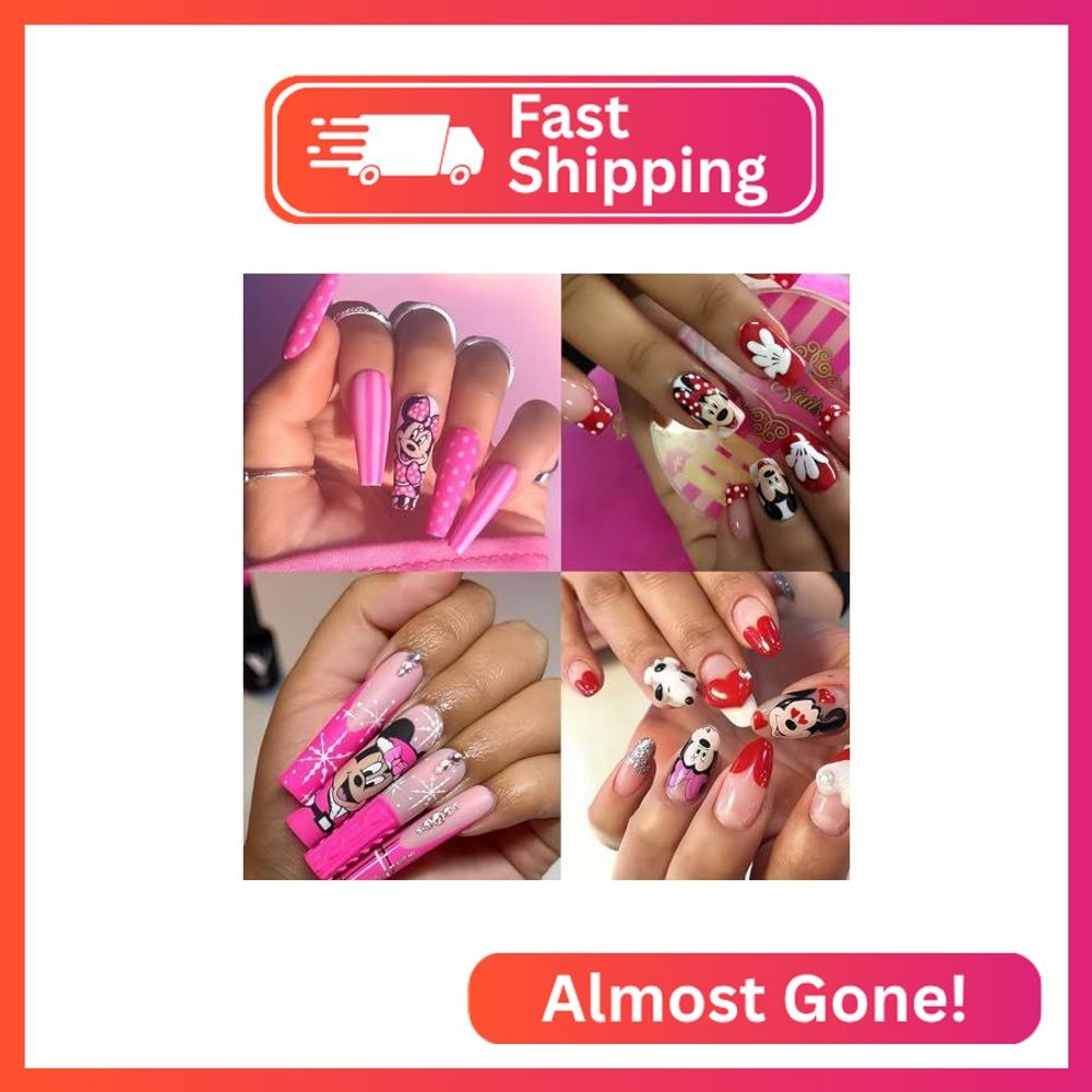 6 Sheets Cute Nail Art Stickers 3D Self Adhesive Cartoon Nail Decals for Women K