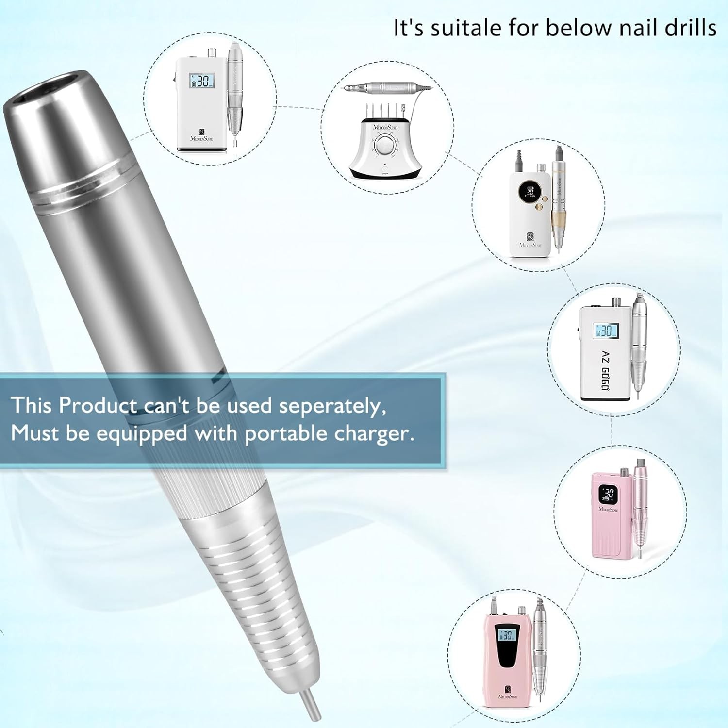 Handpiece for AZ GOGO-102 Nail Drill Machine Part, 30000RPM Detacha… Fast Ship