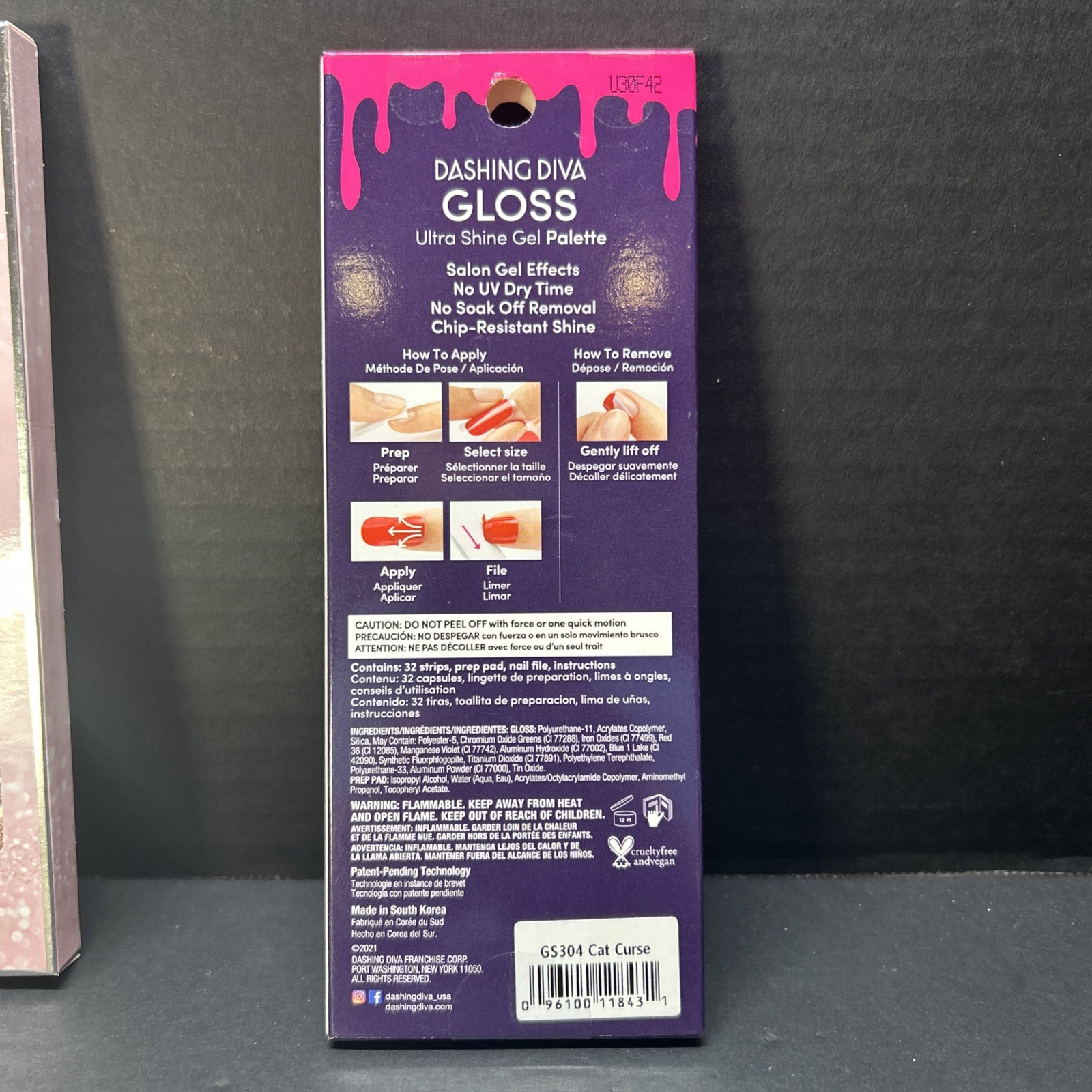 Dashing Diva Gloss 32 Gel Nail Strips Set/4 Pkgs NEW