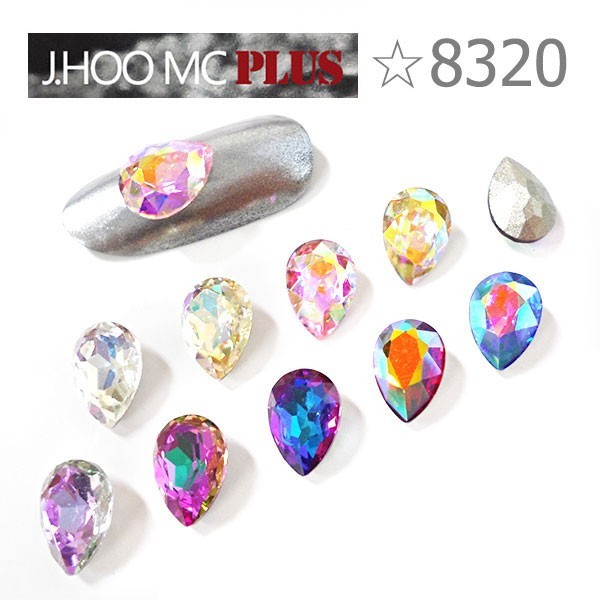 J.HOO Crystal 8320 Pear Flat Back Fancy Rhinestones 14×10mm Nail Art (6pcs)