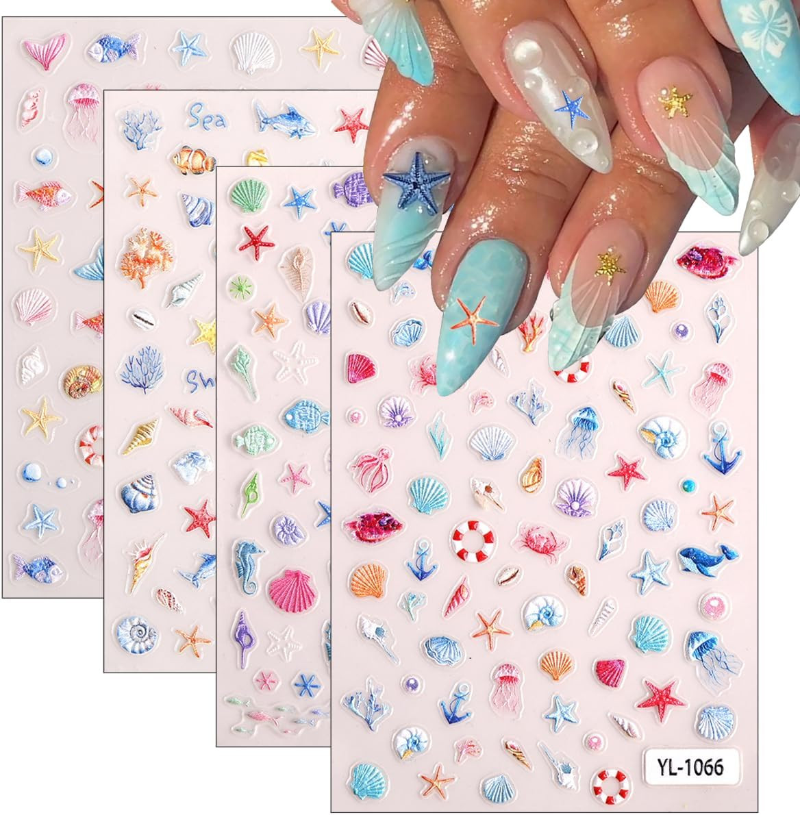 5D Embossed Sunflower Nail Art Stickers Self-Adhesive Flower Nail Decals Engrave
