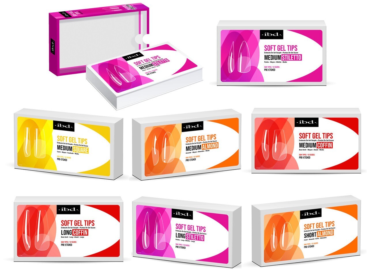 ibd Soft Gel Tips Box Of 504 Tips [7 Shapes]*Choose one*