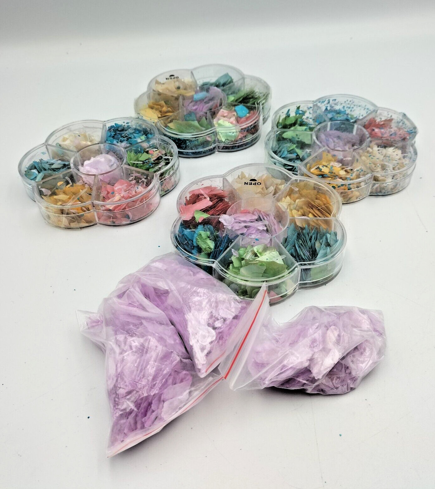 Abalone Crushed Shell Slices Mother Of Pearl All Colours Mica Mix Pack Of 4