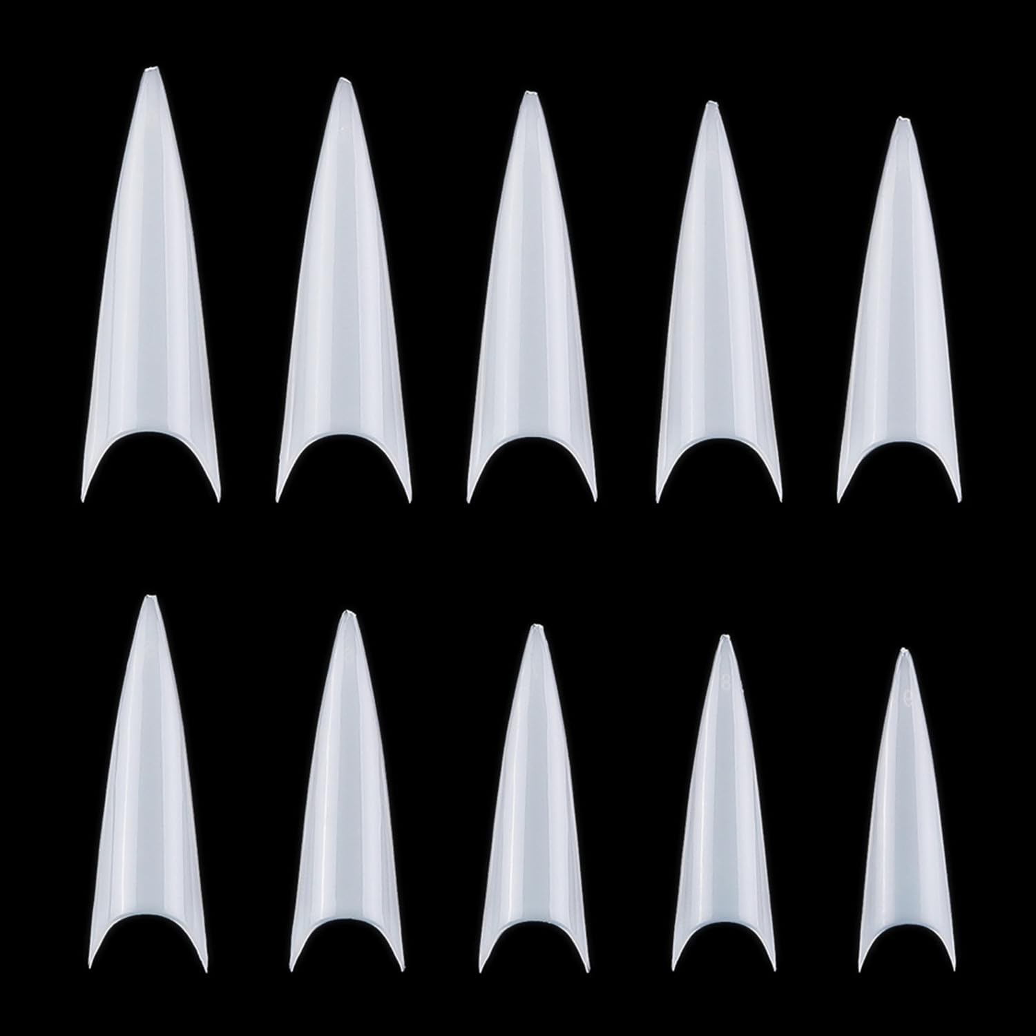 500pcs Acrylic Medium Long Stiletto Nail Tips Easy Coffin Nails Sharp False N…