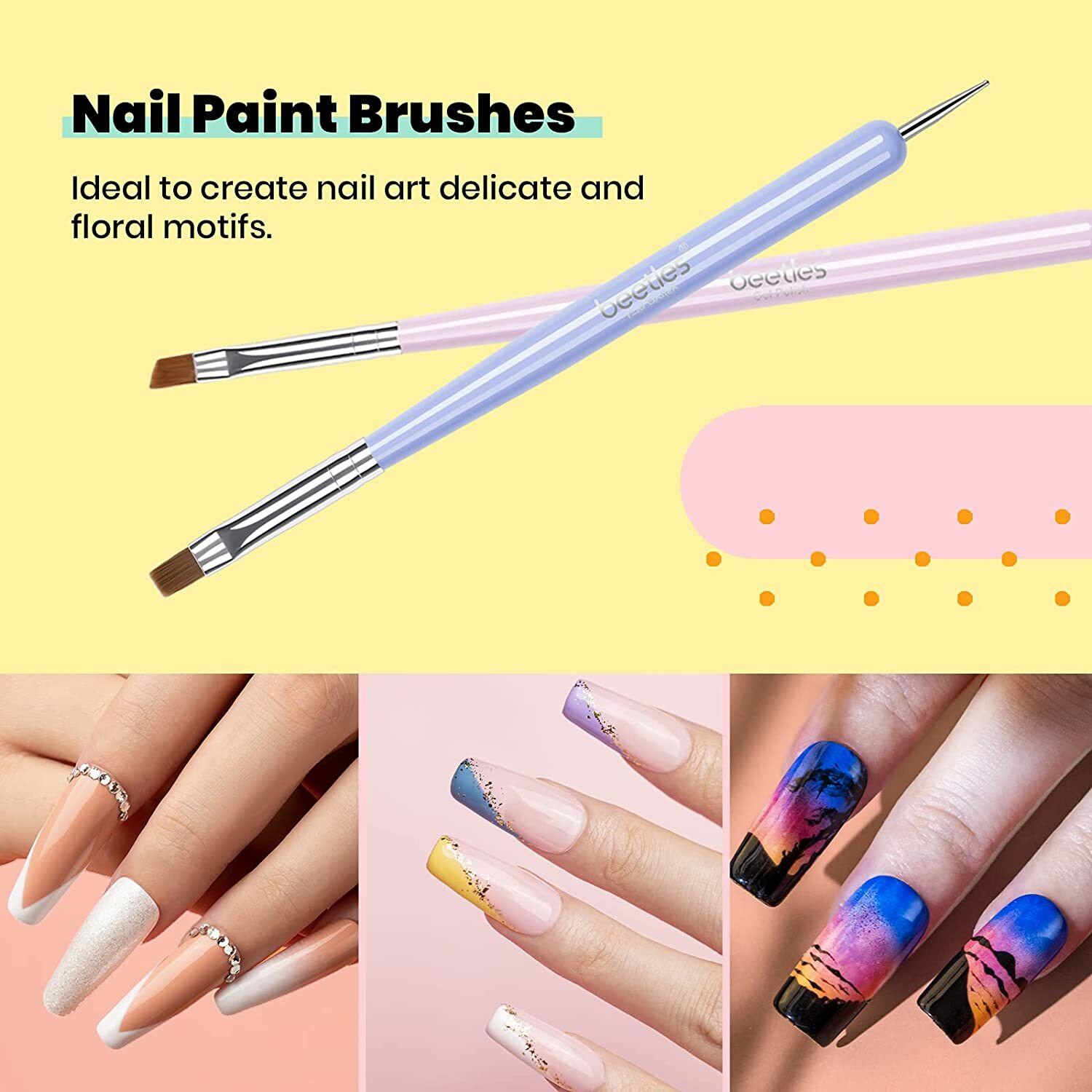 Nail Art Brushes Set Gel Polish Nail Art Design Pen Painting Tools (6 in pack)