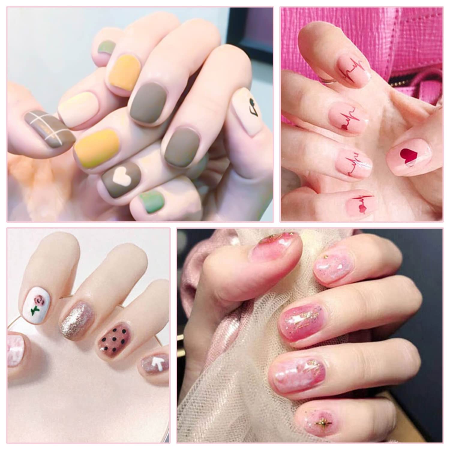 24 Sheets Valentine’s Day Nail Wraps for Women Stick On Nail Polish Strips Ge…