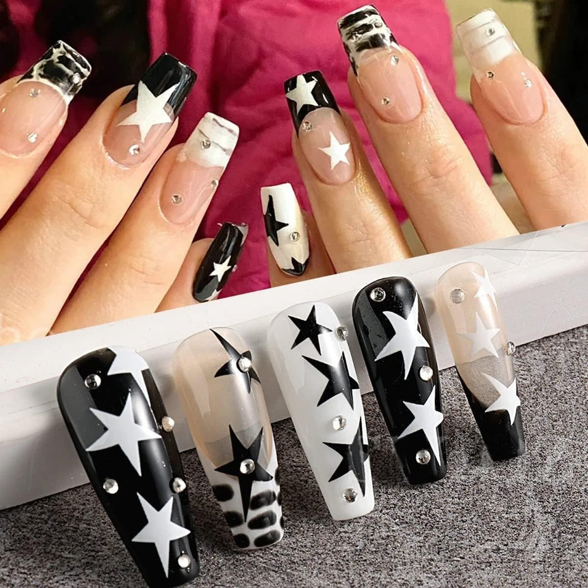 8 Sheets Star Nail Art Stickers Decals Designer Nail Art Supplies 3D Glitters St