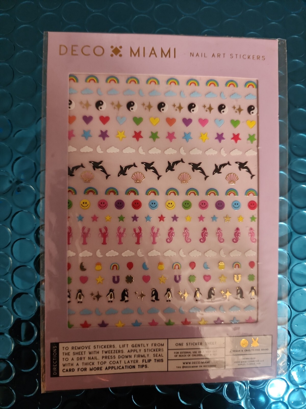3x ☆ Deco Miami Nail Sticker Sheets ☆ So Fun & Artistic ♡