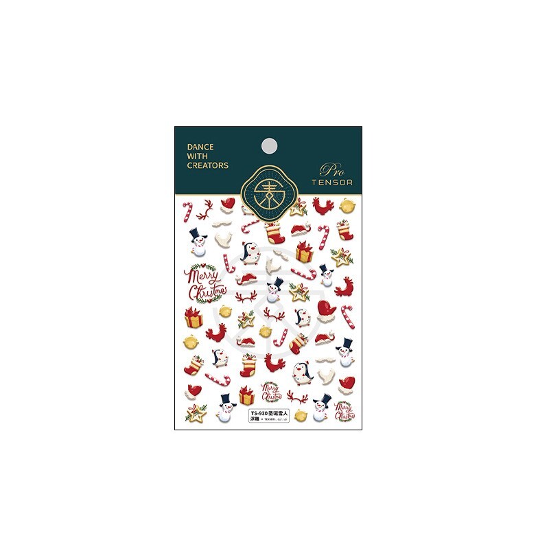 Festive Christmas Nail Sticker Set – Gingerbread, Santa, Snowman, Ornaments(399)