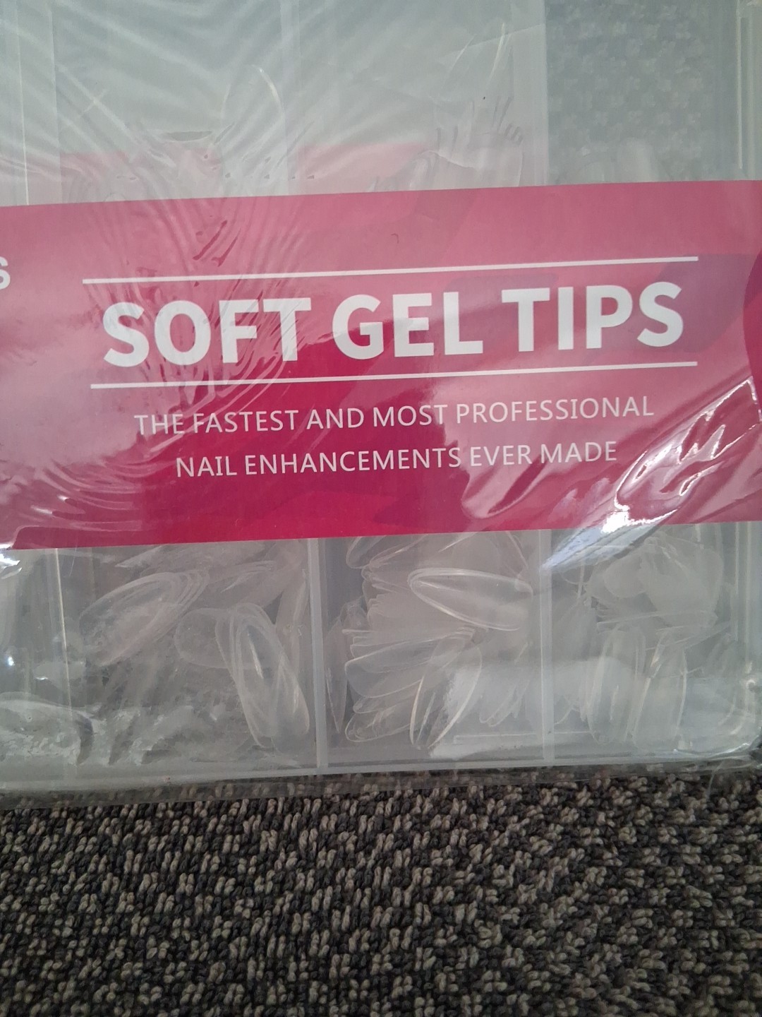 2ct) 600 Piece Soft Gel Tips, 12 Sizes, Clear, Numbers