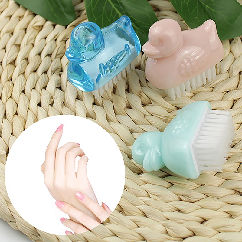 Duck Nail Art Trimming Brush Manicure Pedicure Files Cleaning Scrubbing Tool
