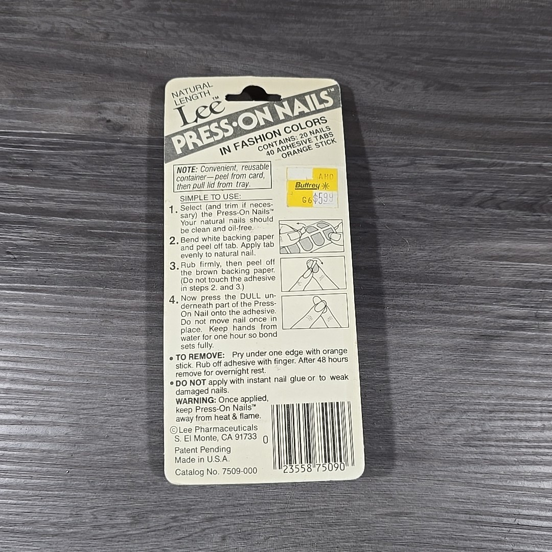 Vintage Lee Press On Nails Mauve Satin NOS Purple Press On Nails Natural Length