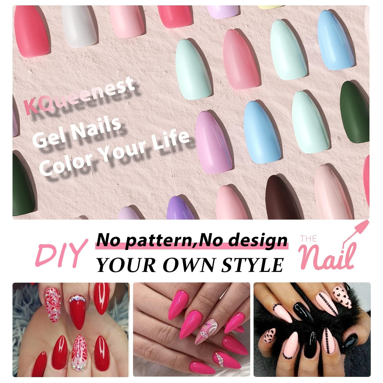 Dusty Pink Short Oval Acrylic Press On Nails 24 Pcs Reusable Thick Glue On