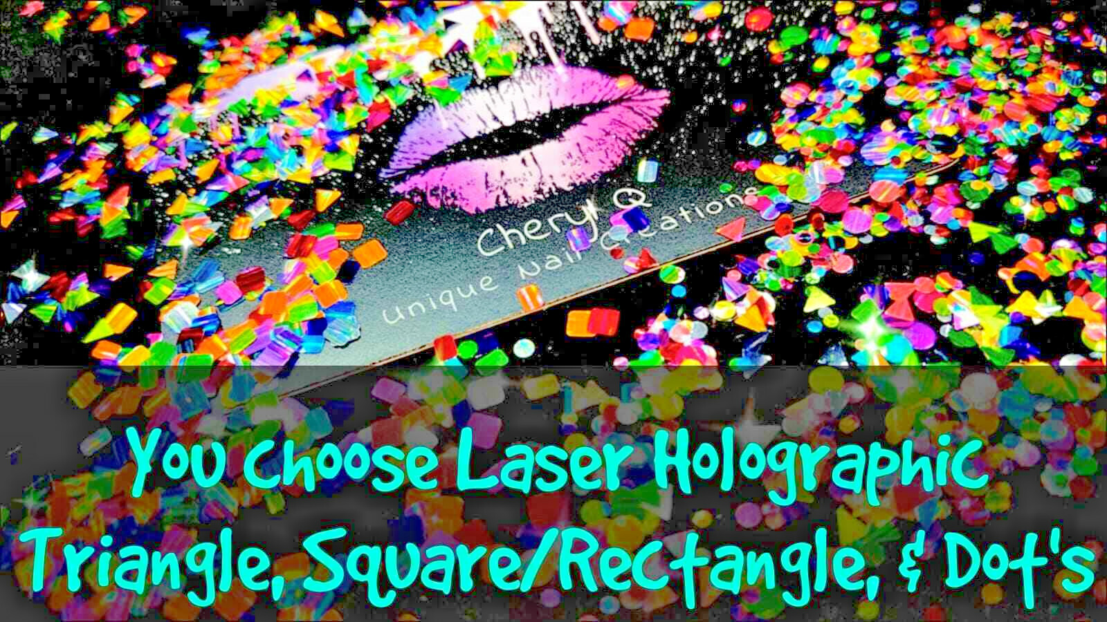 DOT/TRIANGLE/RECTANGLE~LAZER HOLO~U Pick~Nail Art•Acrylic•Gel•Body Art•Face•Fest