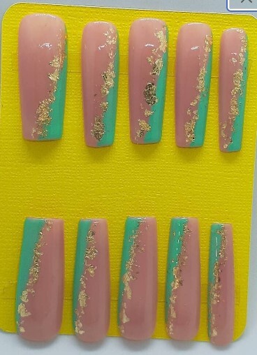 Black and Gold Elegant French Nude Press on Nails