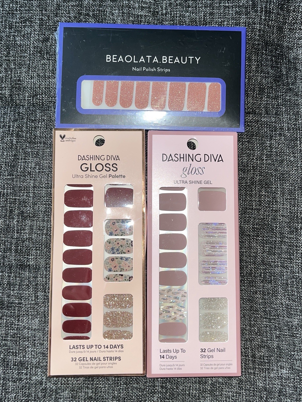Dashing Diva Gloss Ultra Shine Gel & Beaolata Beauty Nail Polish Strips Lot of 3