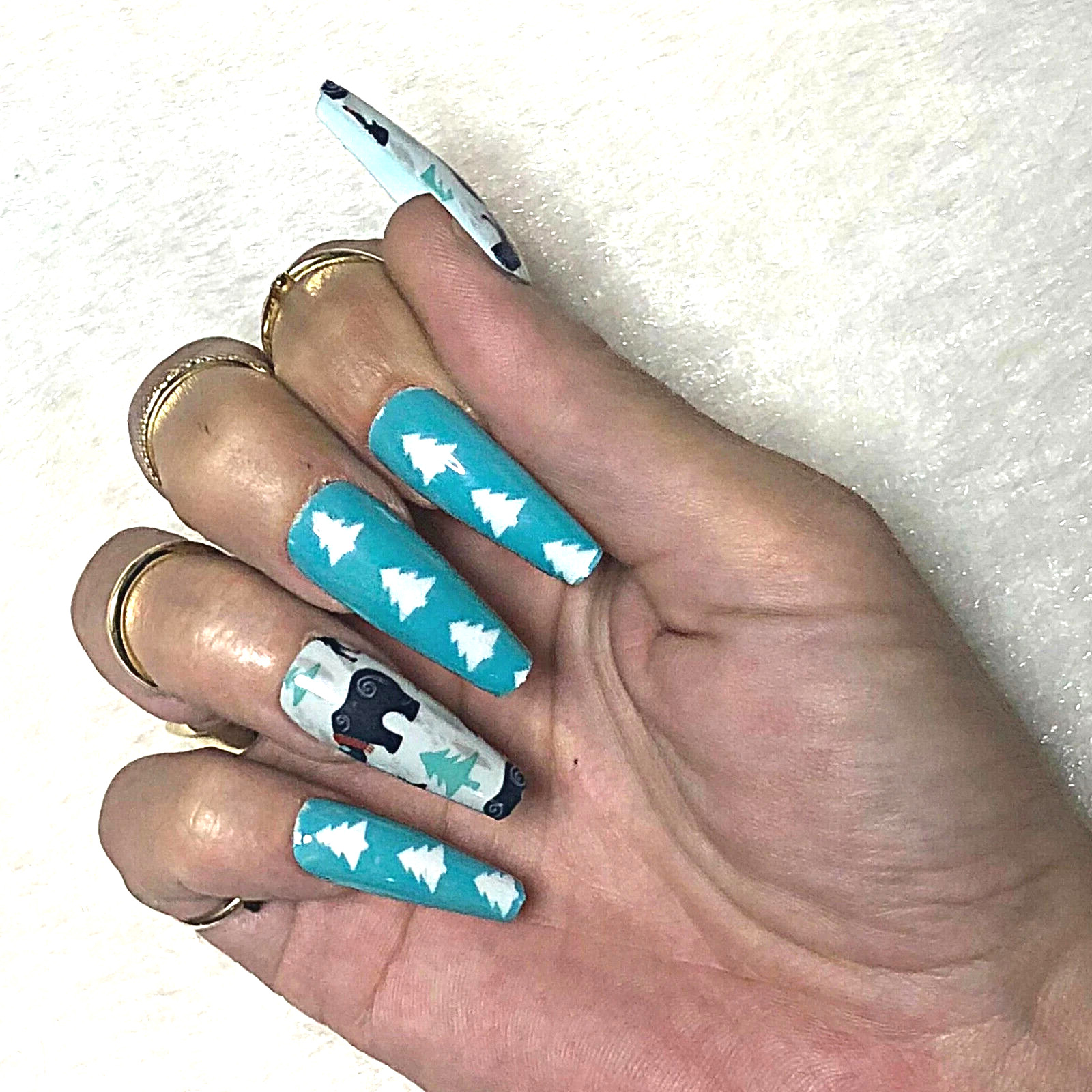 Bears and Trees Press-On Nail Set – Ex-Long Ballerina (Size 0-8)