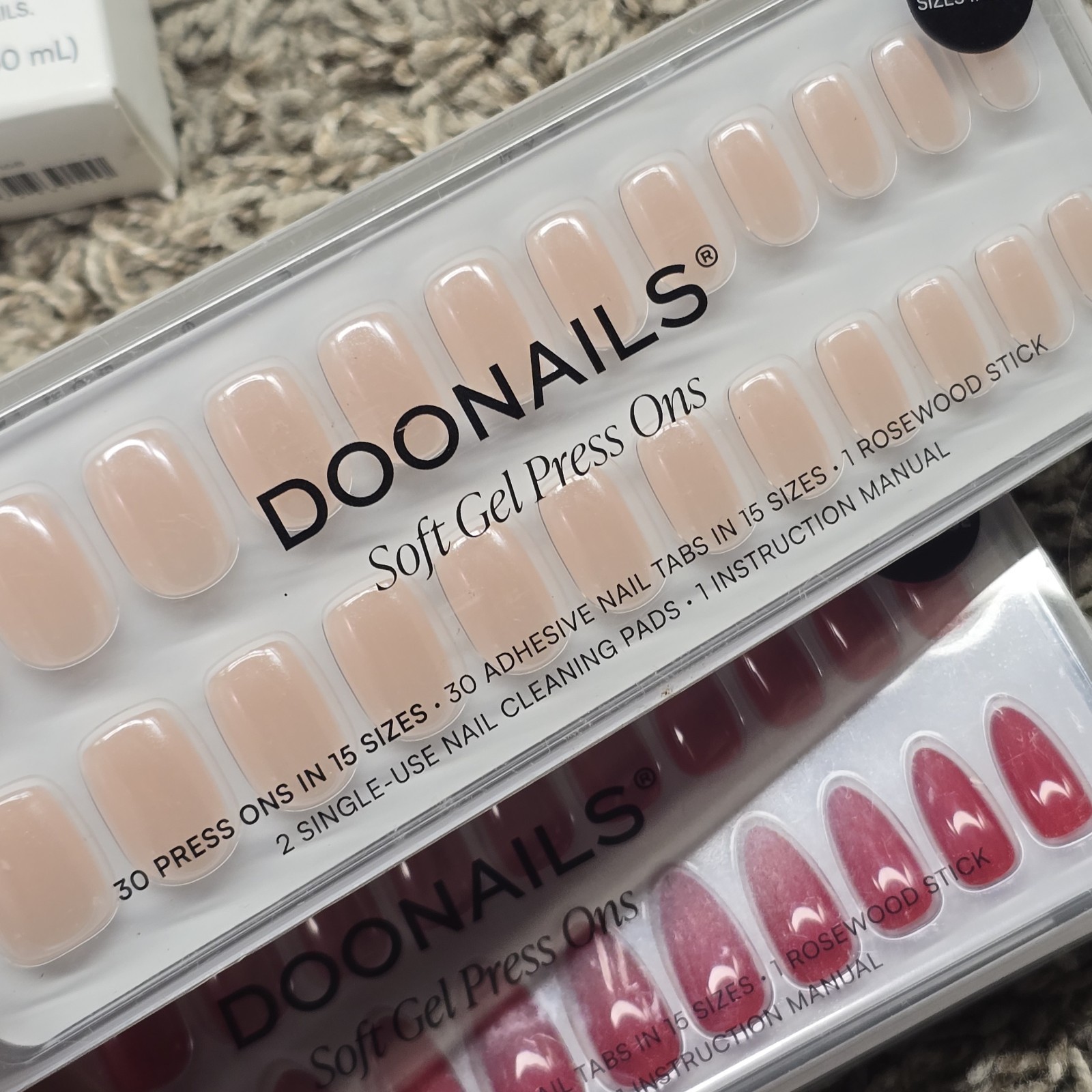 Lot Of 4 Doonails Press On Soft Gel Artificial Nails Kits W/Remover Oil & File