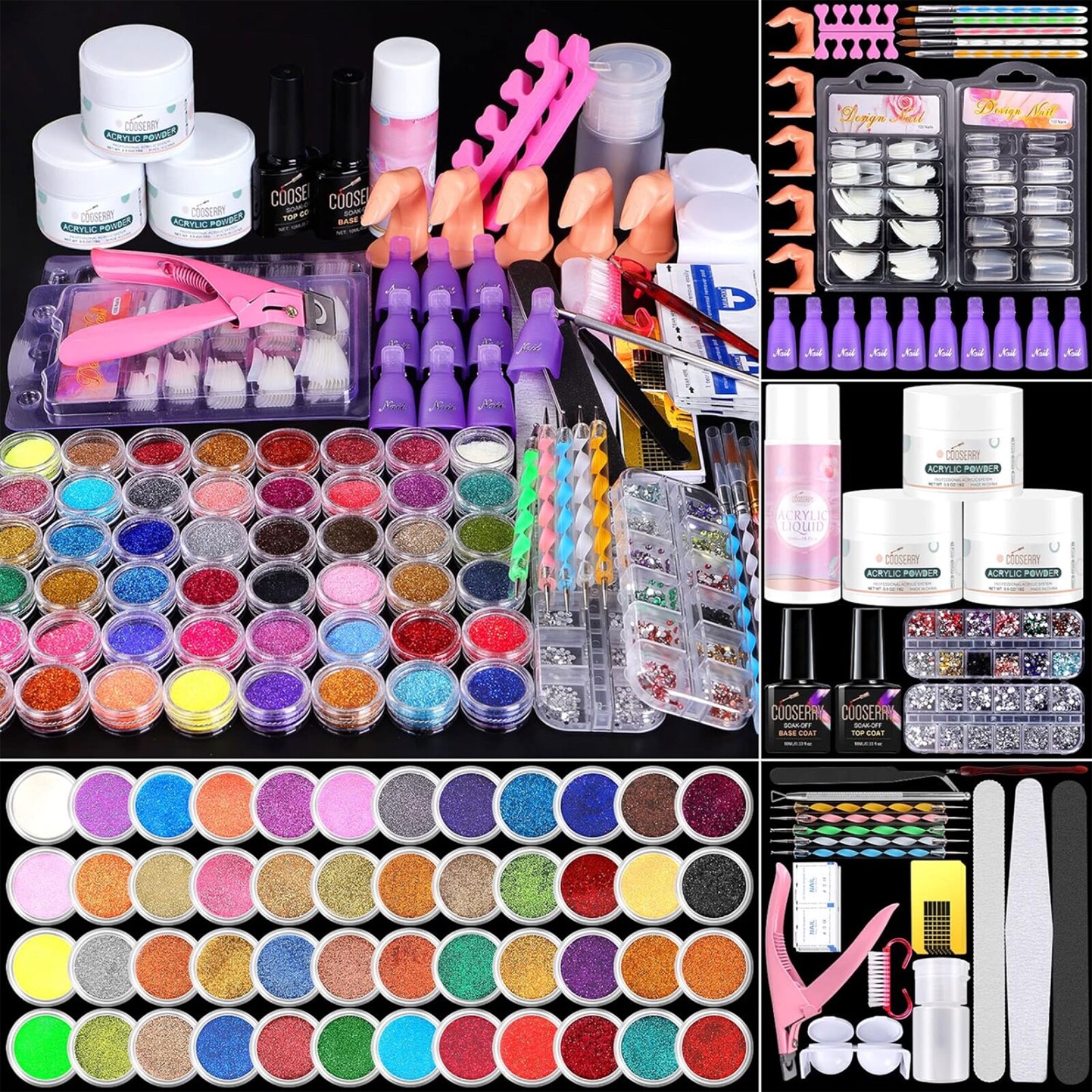 Paquete De Uñas Acrilicas Kit Profesional De Esmalte Para Pinceles Set Rutilar