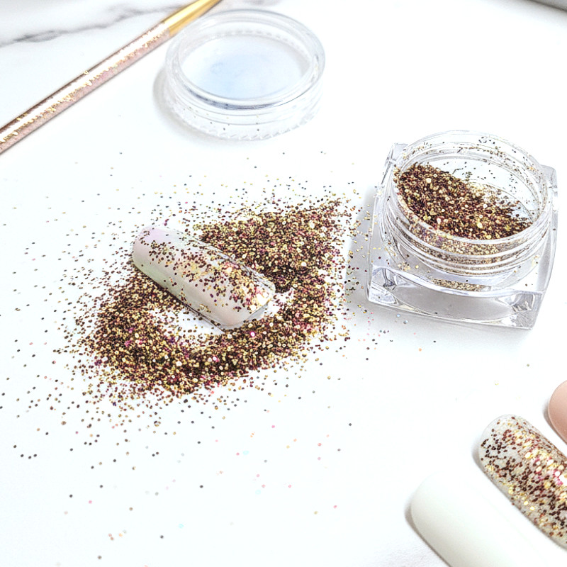 J.HOO Two Tone Hexagon Nail Glitter 0.4mm Ultra Fine Aurora 4 Colors