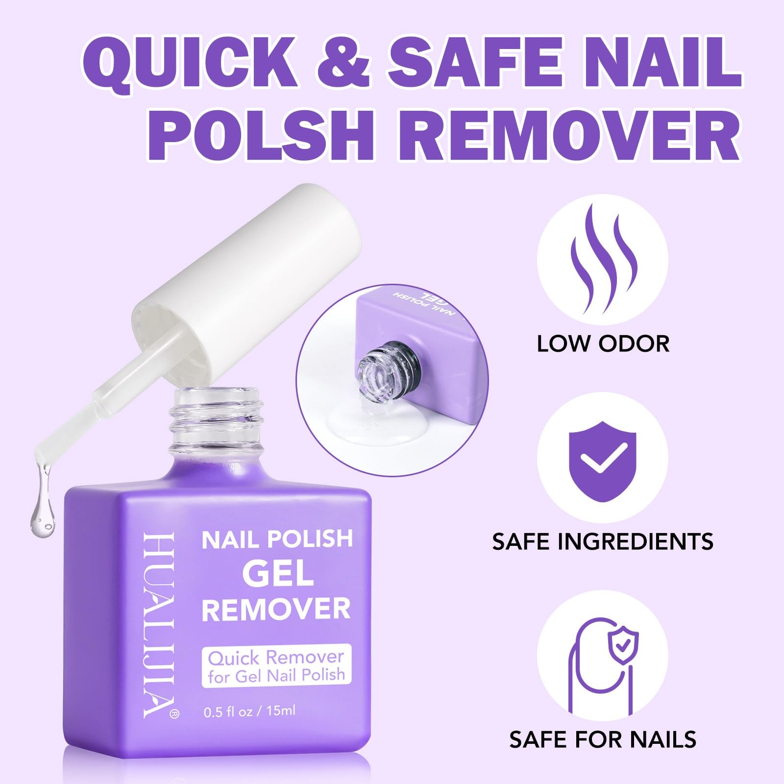 Gel Nail Polish Remover Kit, for 0.5 Fl Oz (Pack of 1)