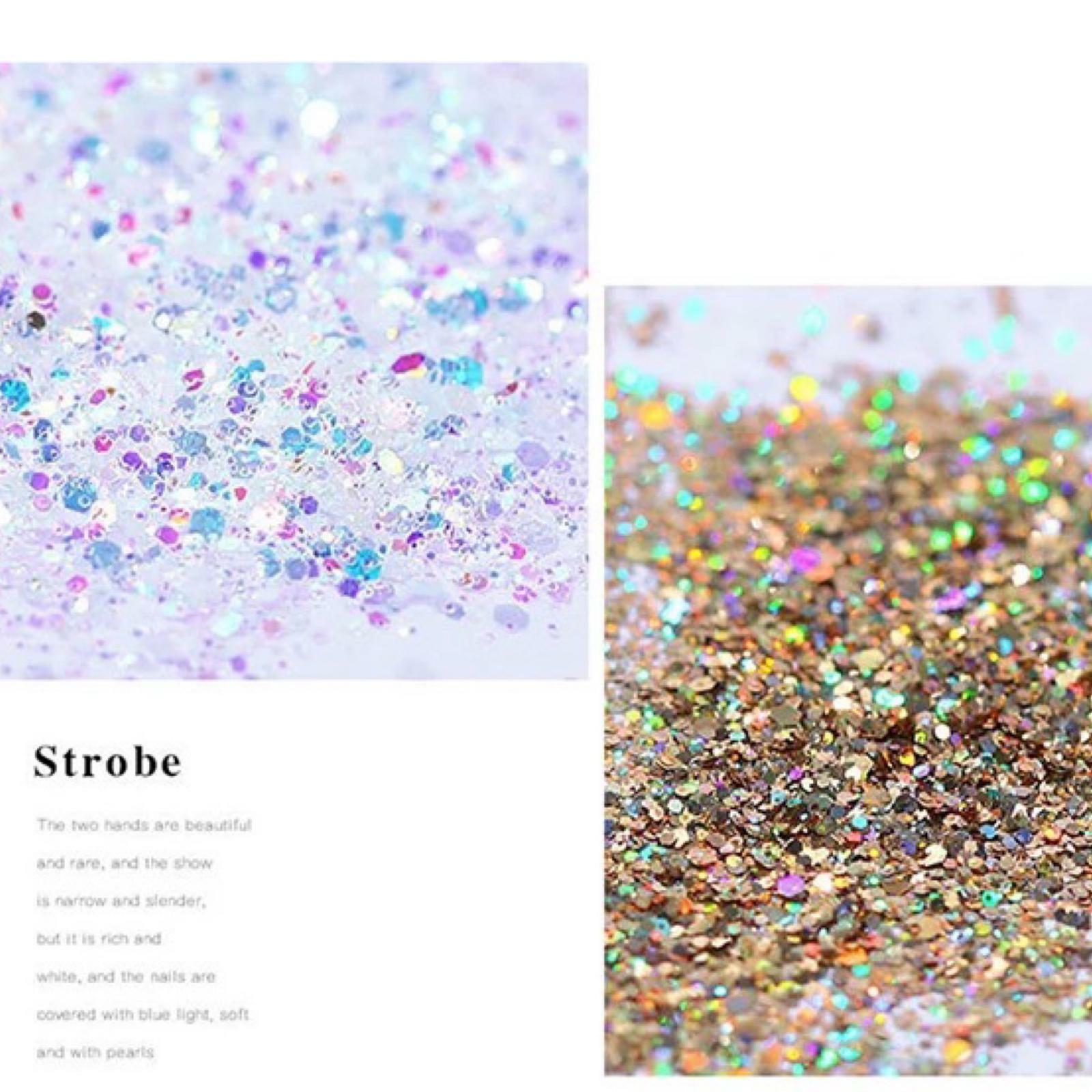 Unicorn CHUNKY GLITTER MIX Nail Shimmer Sequins Mermaid Powder Effect Paillette