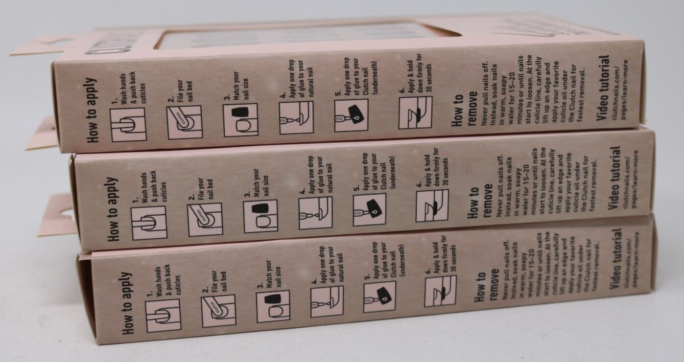 Clutch Nails Lucky Reusable Round Nails Long Lasting Press On Nails Kit 3 Boxes