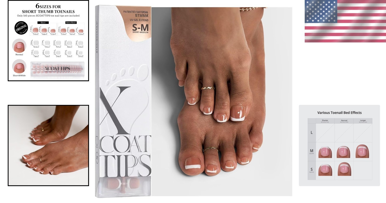 XCOATTIPS 160 Pcs French Soft Gel Toe Nail Tips – Perfect Fit & Easy Application