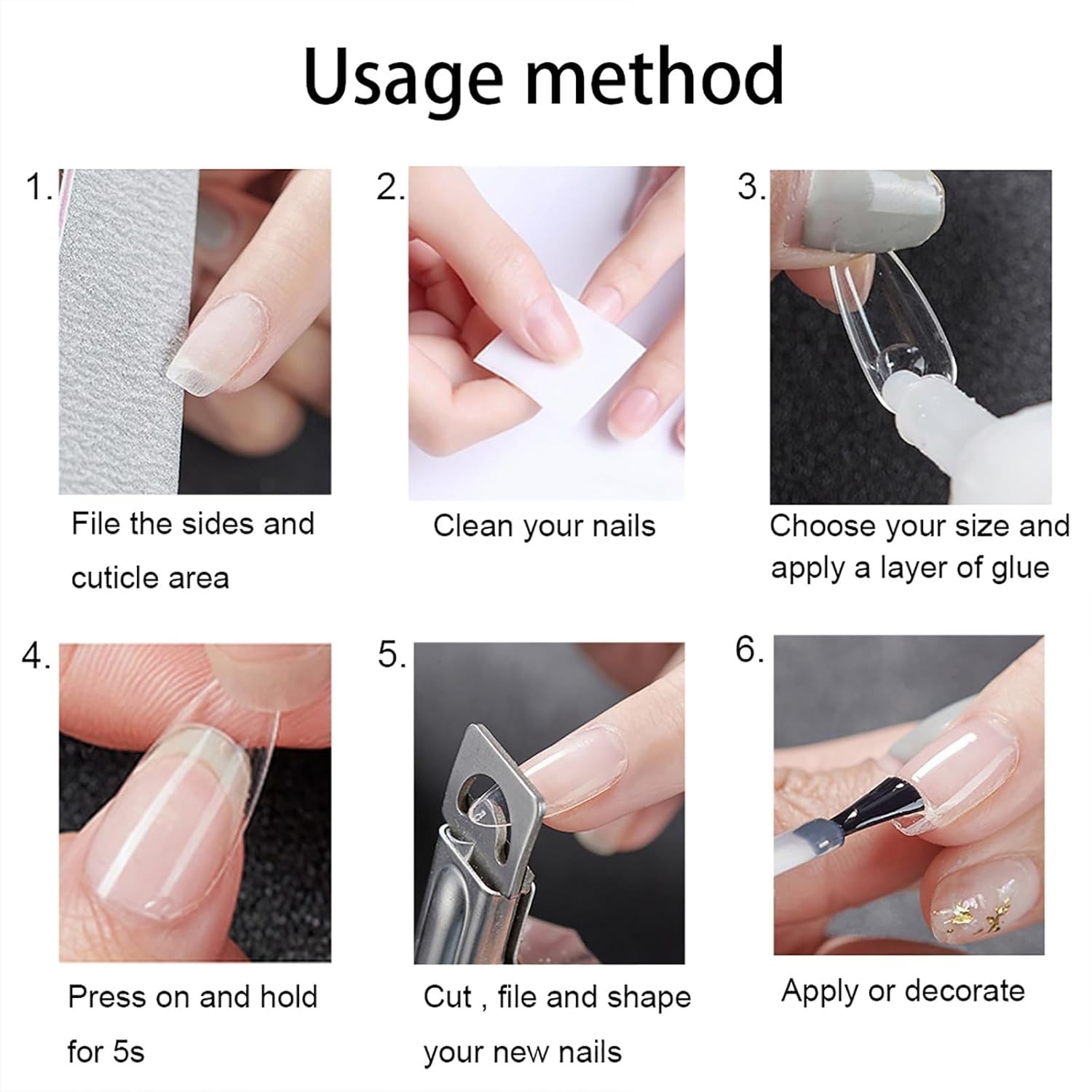 Elegant 500 Pcs Square Nail Tips – Full Cover Clear Design for Perfect Nails