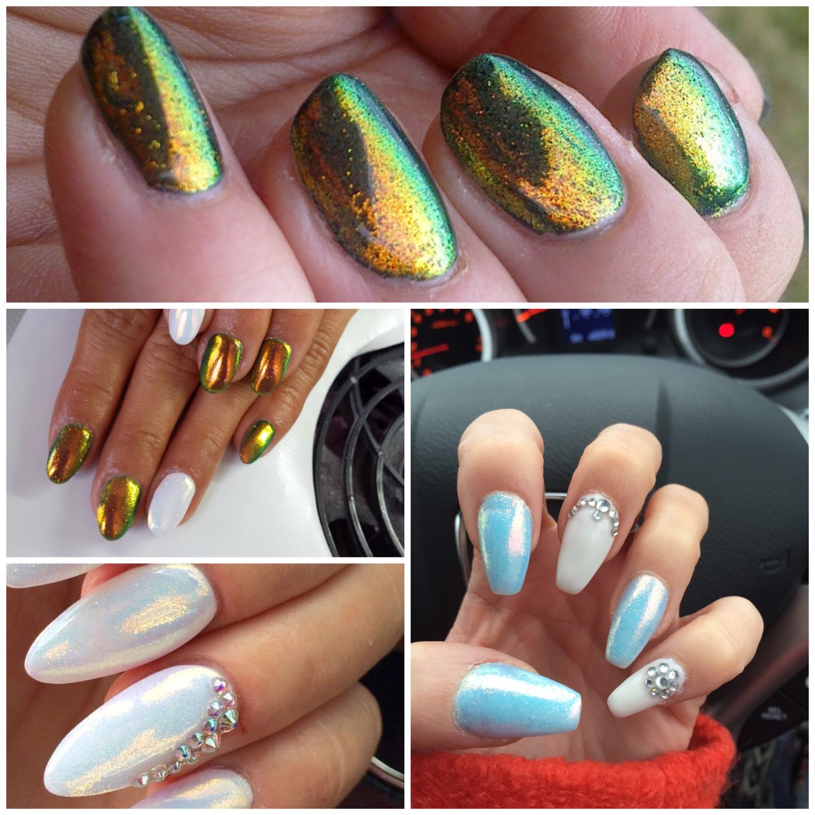 MERMAID EFFECT GLITTER NAIL ART POWDER DUST GLIMMER Hot Nails Iridescent 3g UK