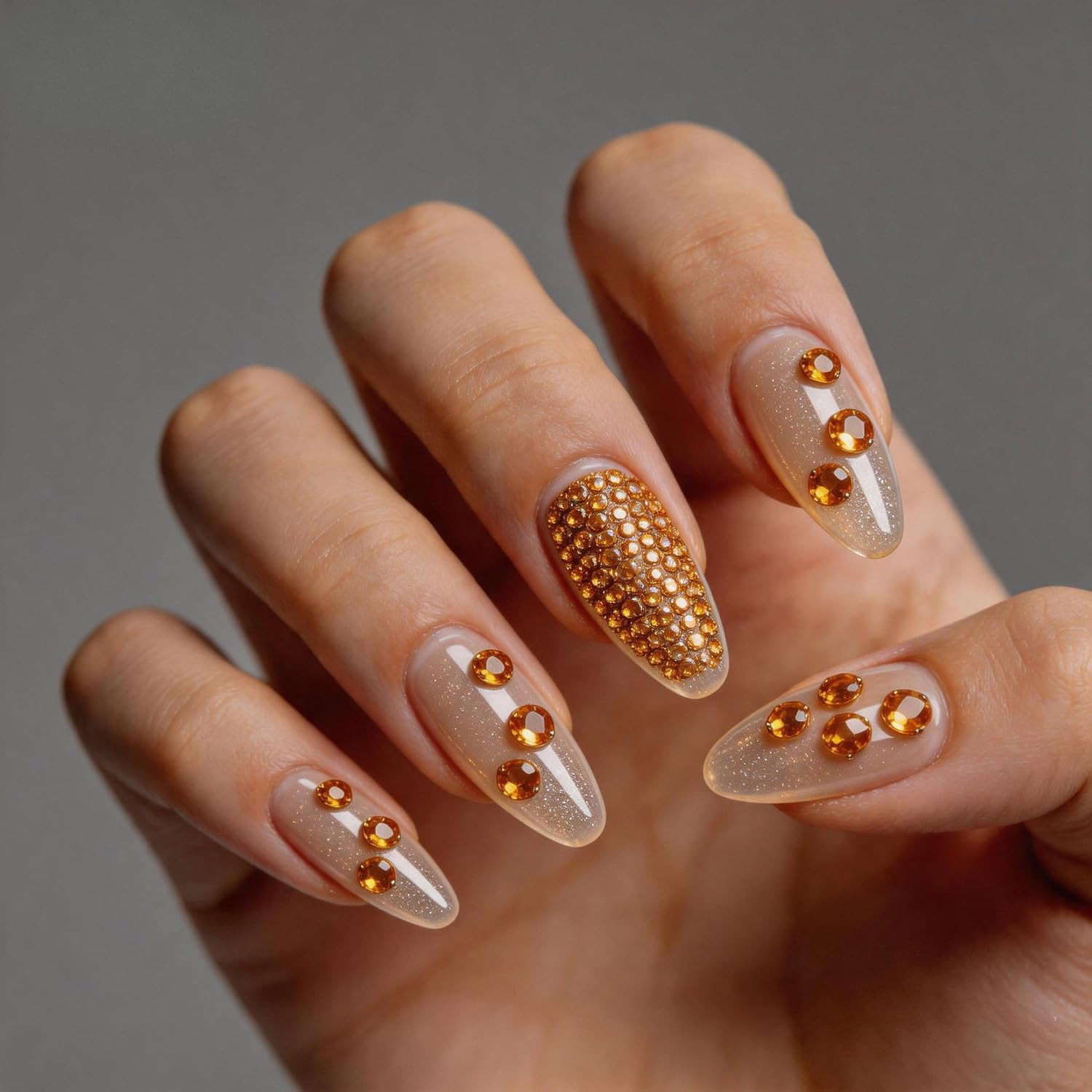 1792PCS Self Adhesive Gold Rhinestones 3-6Mm Makeup Face Nail Body Art Gems | Pr