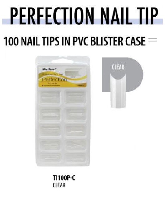 Mia Secret Professional Nail Tips – Perfection PVC Blister Case – CLEAR