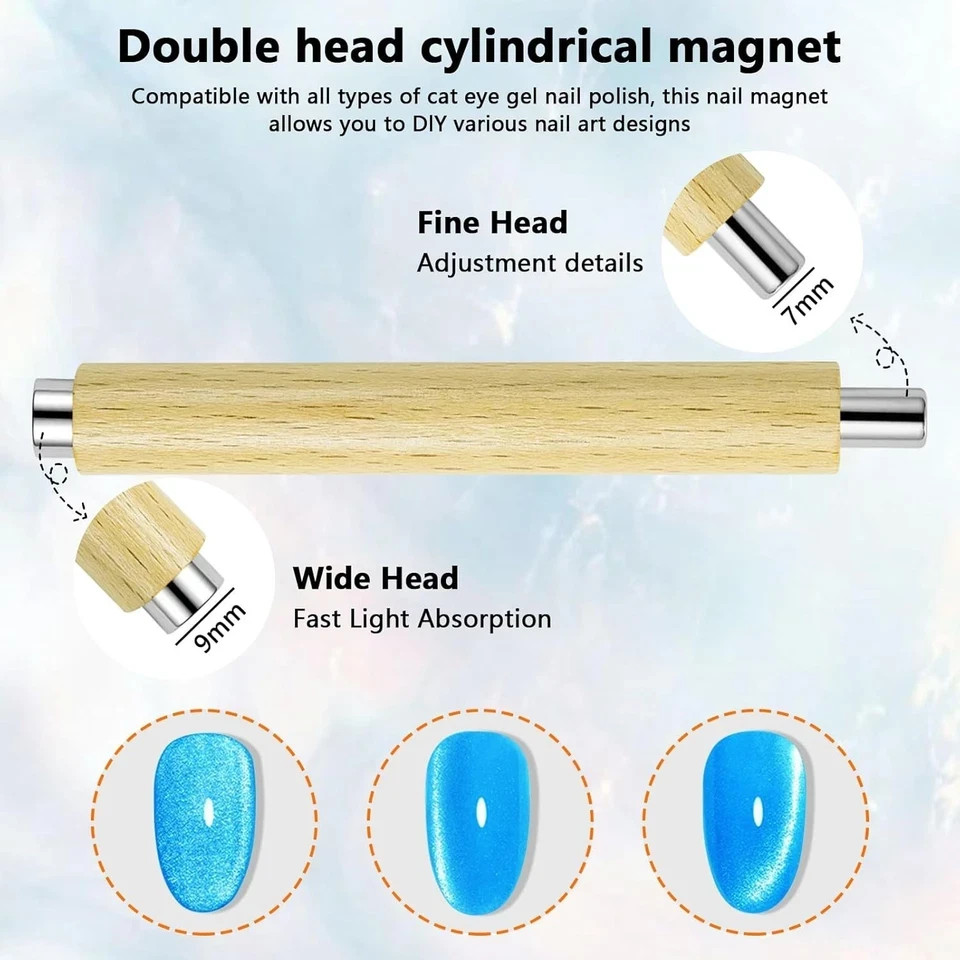 53Pcs Nail Magnet Tool Set Cat Eye Gel Nail Polish Magnet Wand Magnetic Nail Pol