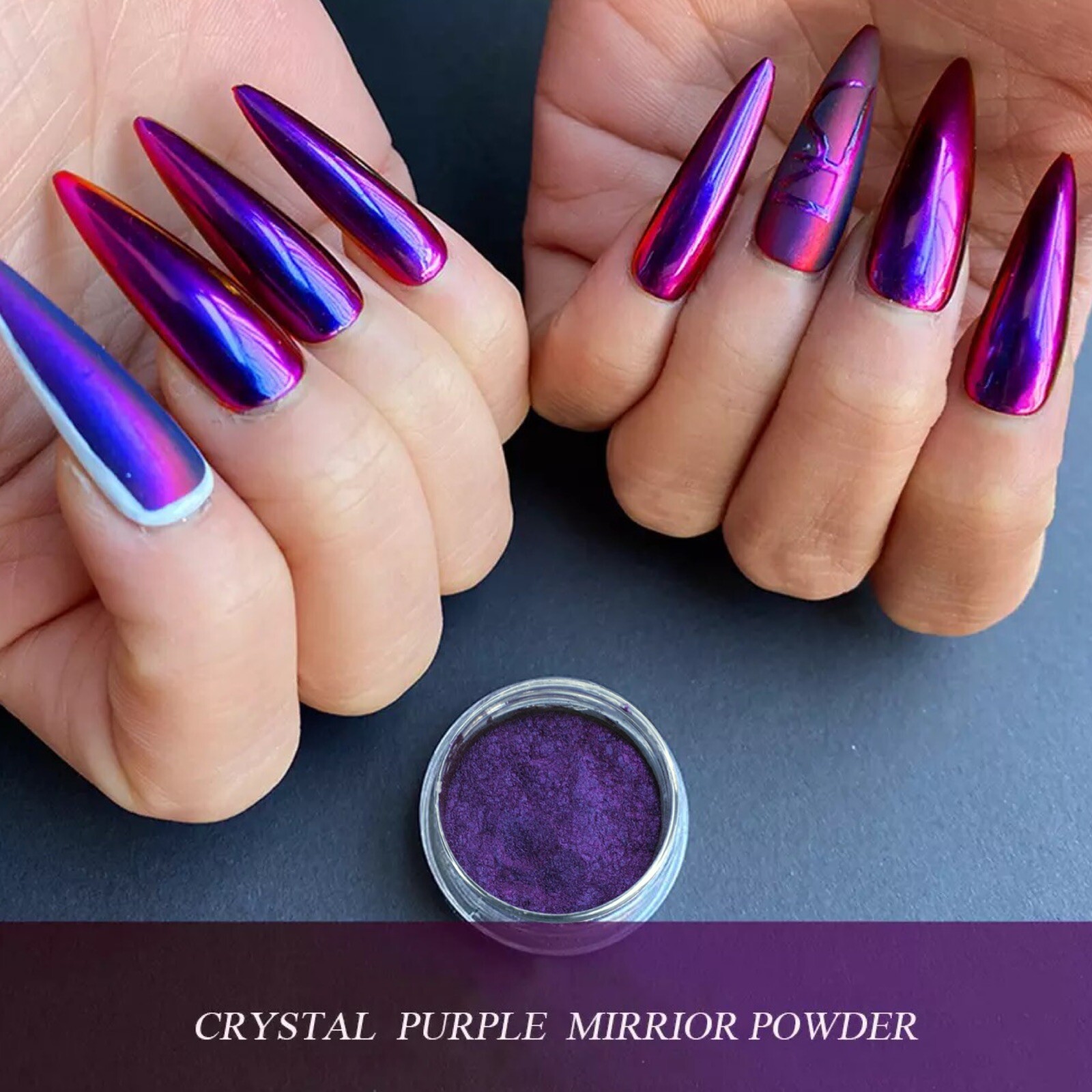 Mirror Nail Chameleon Chrome Powder Blue Purple Colour Shift Pigment Mermaid „G1