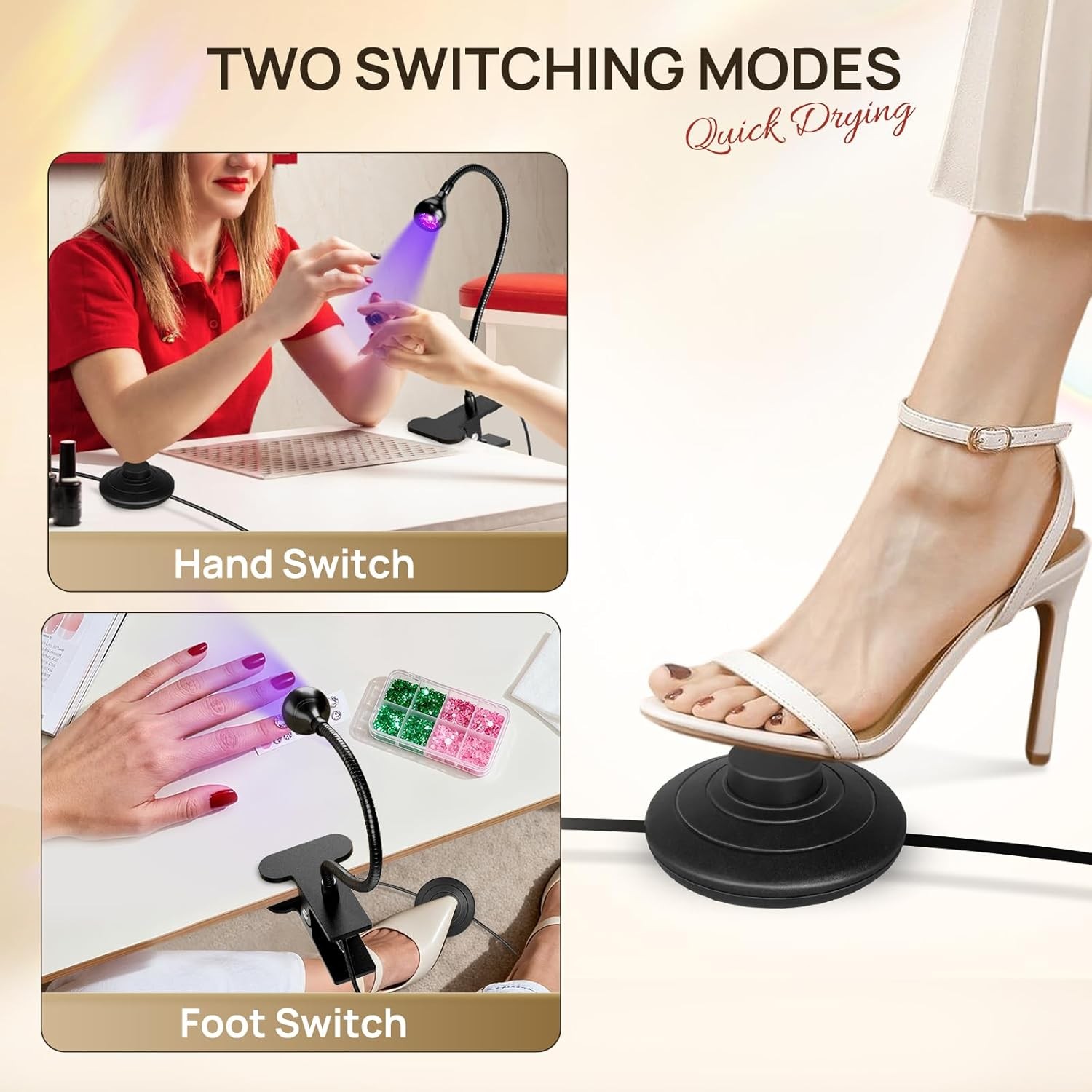UV LED Nail Lp, Qui Drying UV Light for l Nails Foot Control