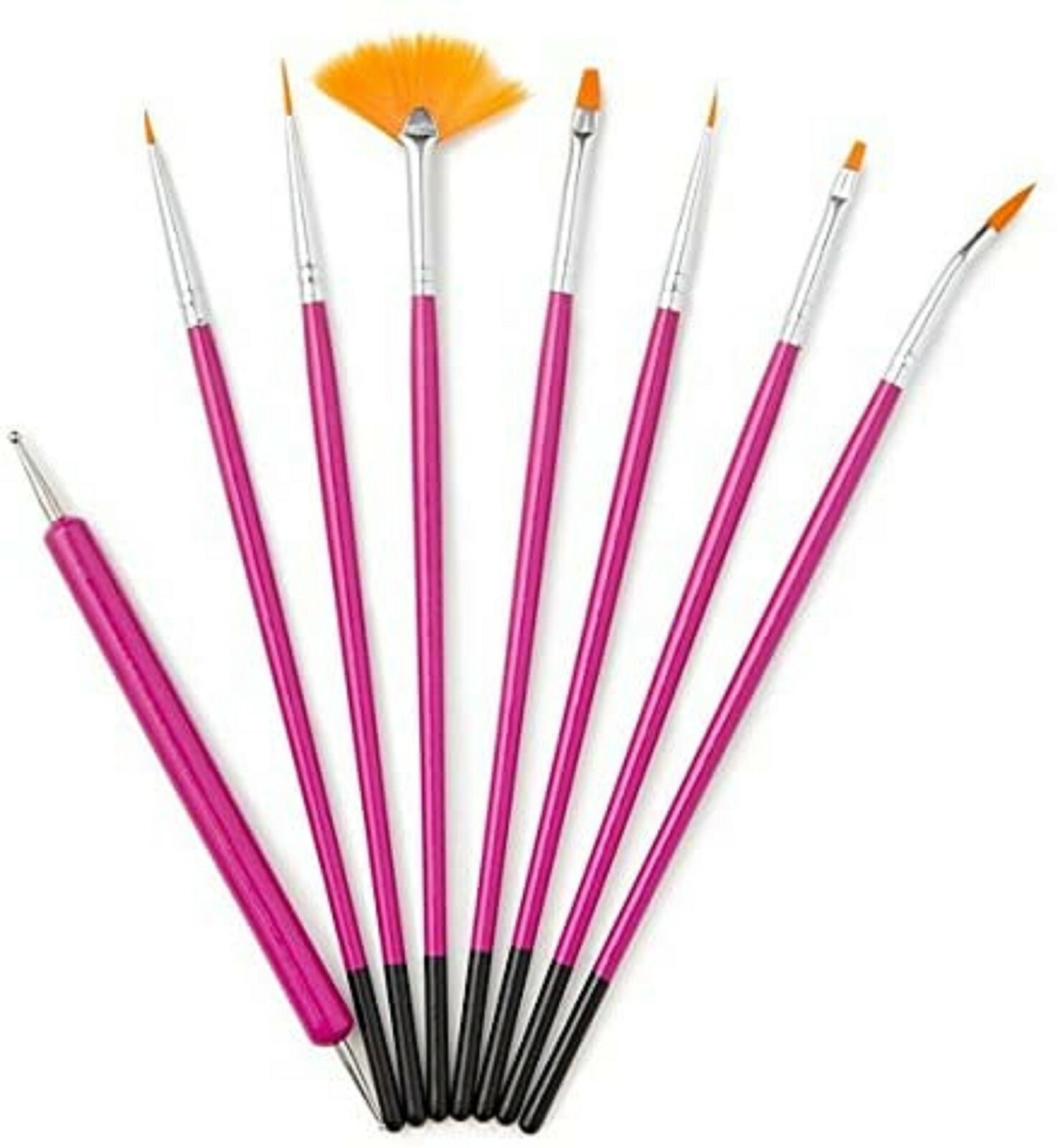Ladies Womens Girls Set Of 8 Nail Brushes And Tool Set Stocking Filler Gift