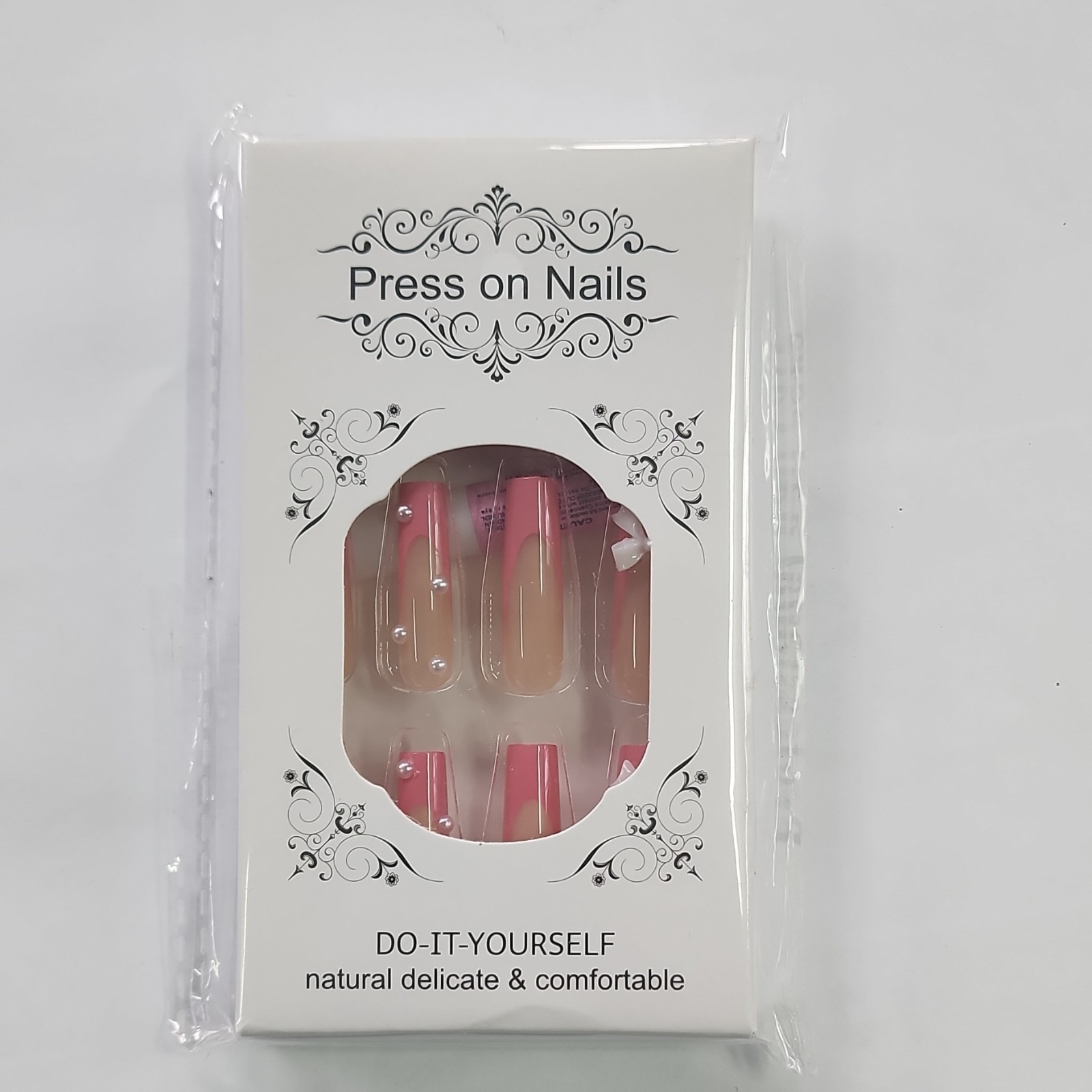 Gifiky Press-On Nails Pink Nude French Full Cover 24PCS GI-163